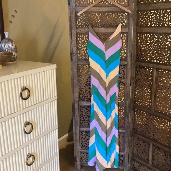 Tibi Julian Stripe Maxi Dress $695 size 12 - Picture 5 of 6